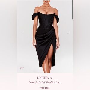House of CB Black Off Shoulder Midi Dress